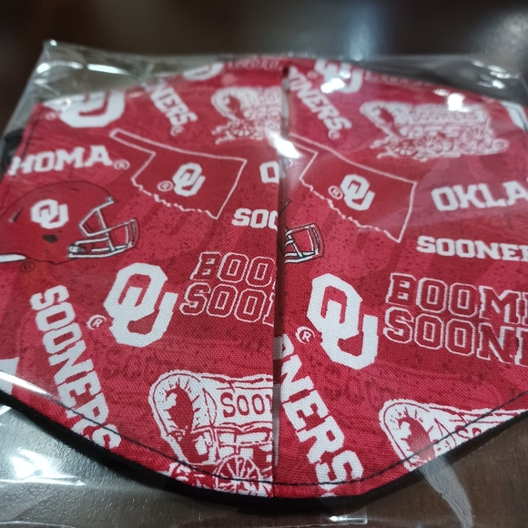 Handmade Facemask Oklahoma Sooners Adjustable and Reversible Cotton - Picture 5 of 5